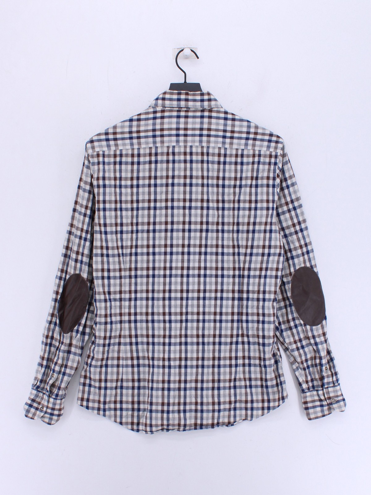 Camicia uomo Massimo Dutti M bianca a quadri 100% altra basic