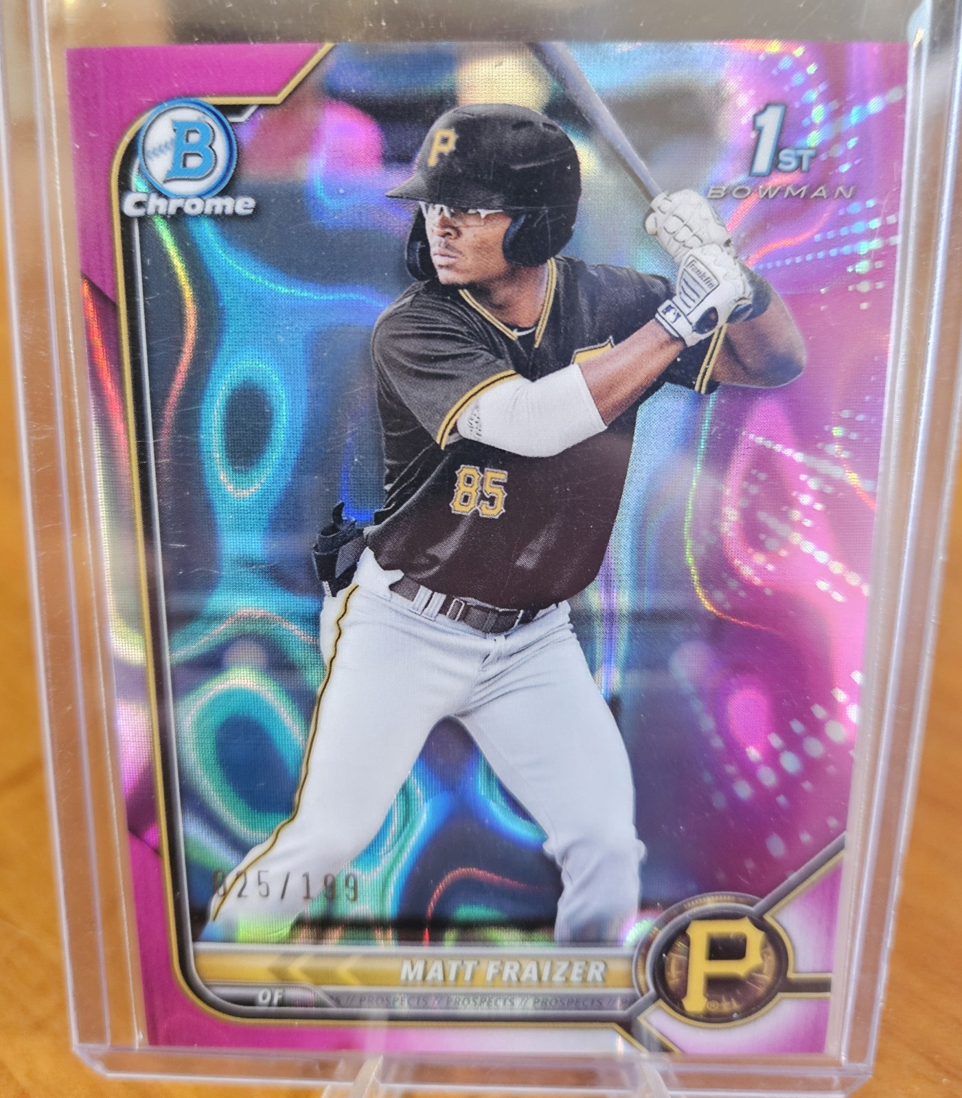 2022 Topps Bowman Chrome Matt Fraizer BCP-91 Fuchsia Lava /199 Pirates
