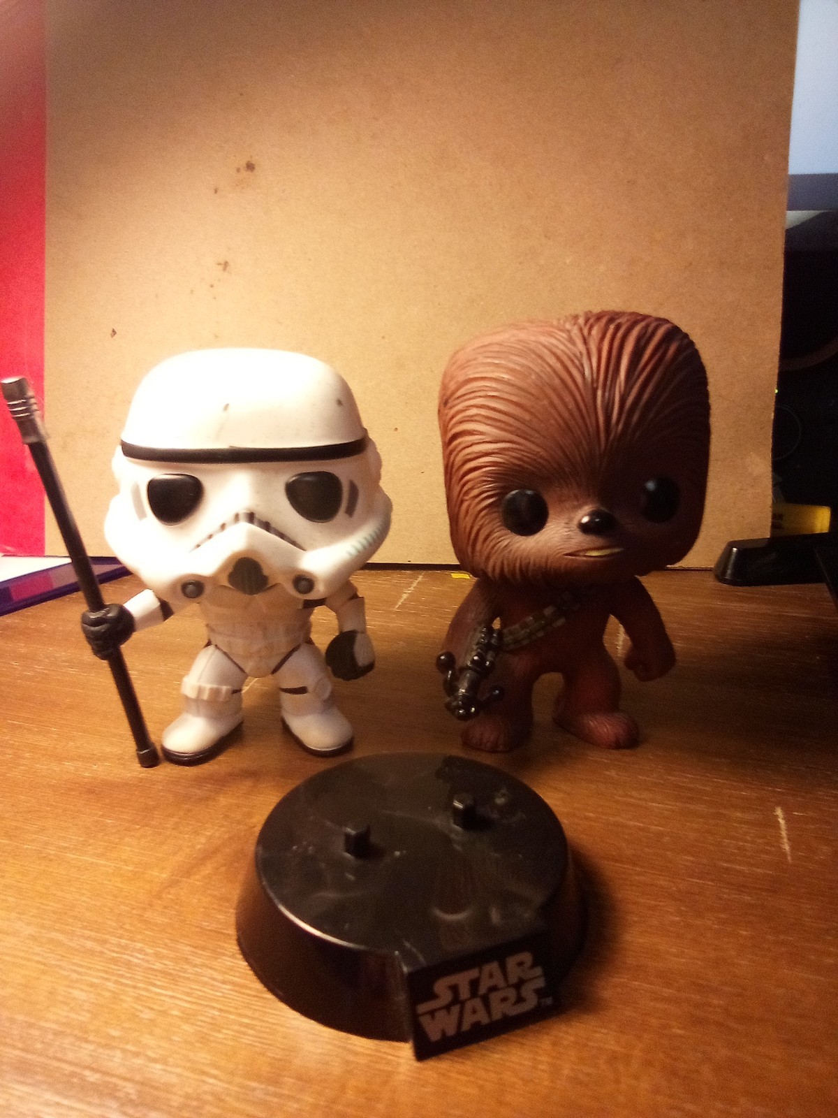 Funko Pop Chewbacca And Stormtrooper Bobbleheads