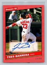 2020 Donruss #86S-TB Tres Barrera Retro 1986 Signatures Red #/99