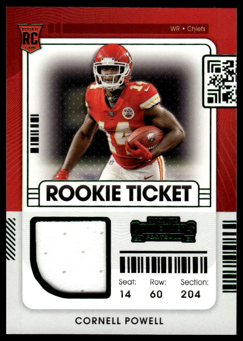 2021 Panini Contenders Cornell Powell #RTS-CPO Rookie Ticket Swatches