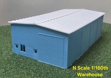 N Scale 1/160 3d Printed Warehouse Blue Building Great For Layouts Free Shipping