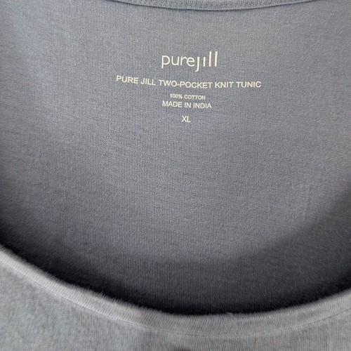 J Jill Purejill tunica top pullover due tasche jersey maglia cotone donna taglia XL - Foto 2 di 7