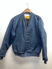 Vintage Red Kap Work Jacket Quilted Lined Zip Front Talon VTG Navy Mens Large