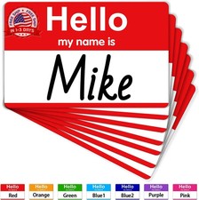 200 Pcs Name Tags Sticker, 3.5" x 2.25" Hello My Name is Stickers, Large Nametag