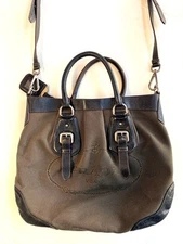 PRADA Jacquard Logo 2WAY Shoulder Bag BN1302 Handbag Canvas Leather Khaki Dark