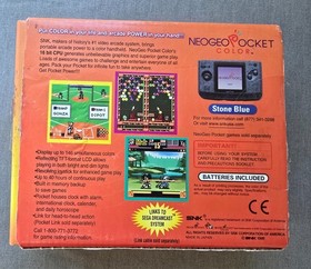 Neo Geo Pocket Color Console Stone Blue Handheld System  Excellent