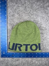 Burton Hat Beanie Mens One Size Green Blue Knit Reversible Winter Ski Stretch