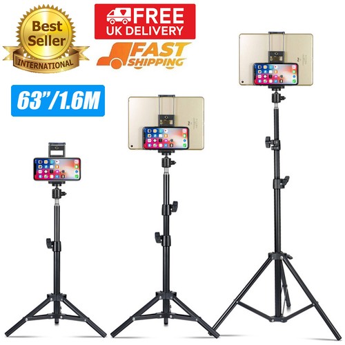 Universal Floor Stand Tripod Holder Mount For iPhone iPad Phone Tablet 5.5"~11"