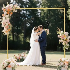 Uimoso Wedding Metal Arch Backdrop Stand Square 8 x 8 ft for Party Events Decor
