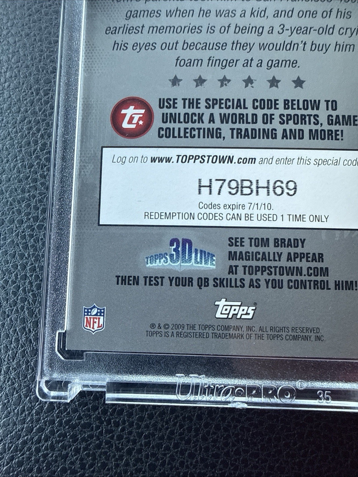 2009 Topps - Toppstown Redemption Code Cards Tom Brady ON CARD AUTO (no COA) view 10