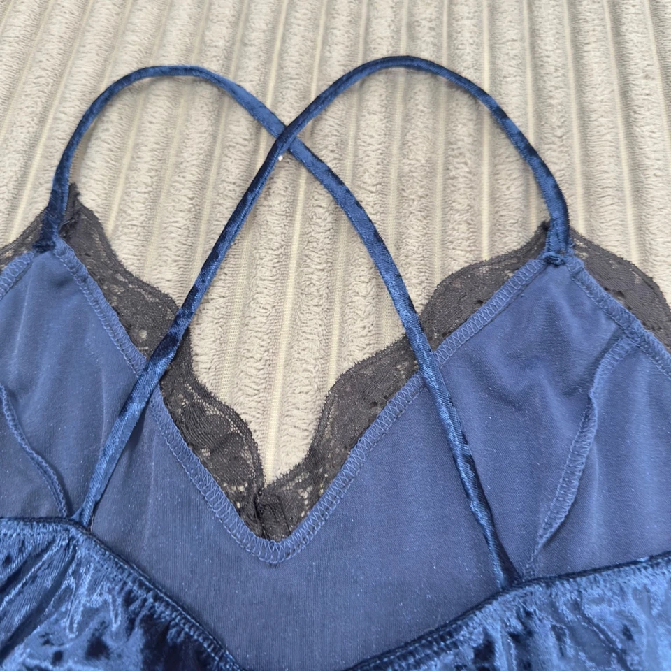 Y2K Camisole женщин 3XL синий бархат Майка эластичной Baby кукла резинка назад - Изображение 4 из 4