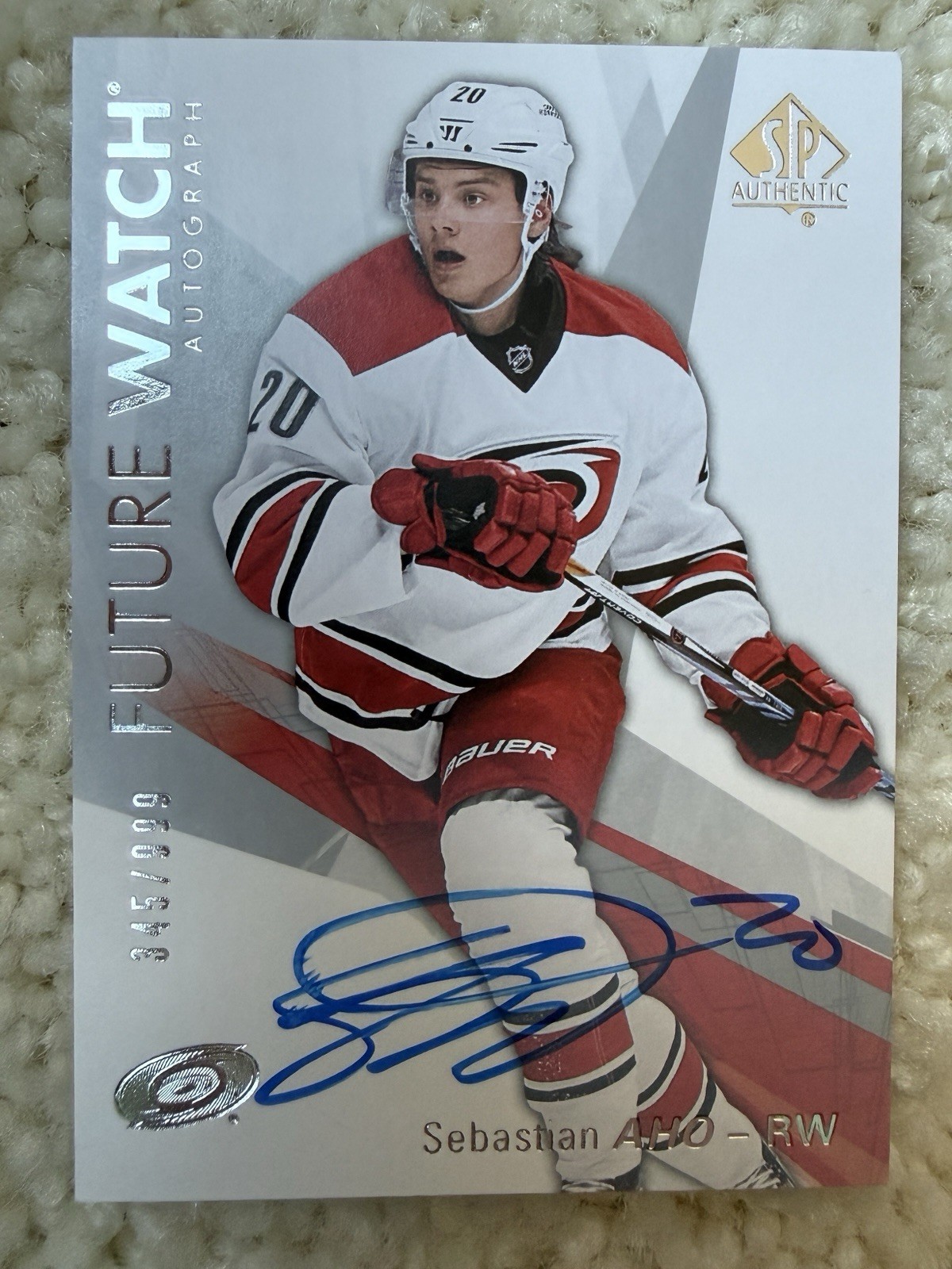 2016-17 SP Authentic Future Watch Auto 345/999 Sebastian Aho #158 Auto
