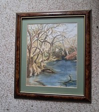'RIVER AT PEDNOR' ' ORIGINAL CHESHAM  WATERCOLOUR NICELY FRAMED