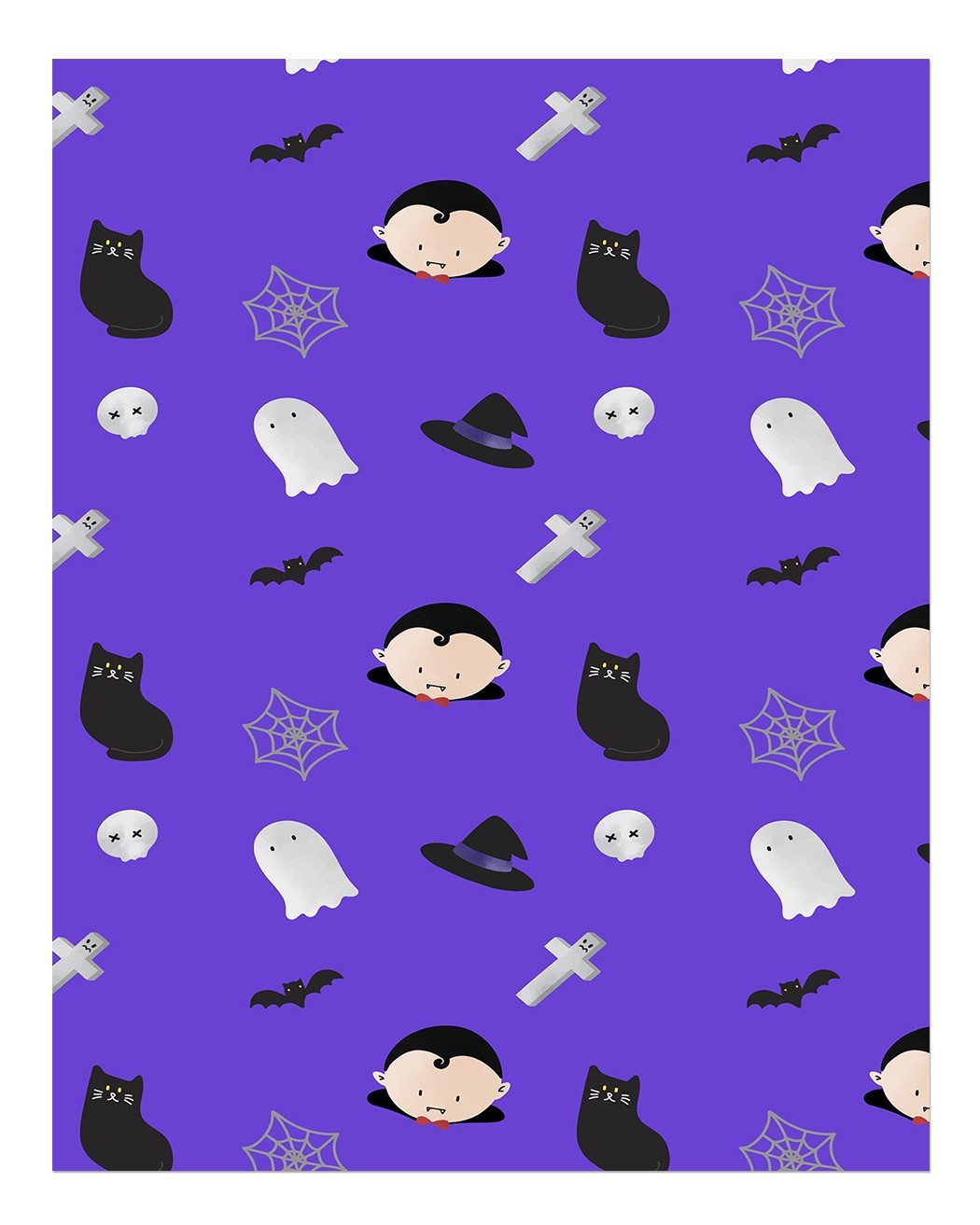 Cartel de arte de pared divertido de Halloween - linda impresión decorativa...