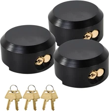 3 Pack Puck Locks for Trailers Keyed Alike 2-7/8” Hidden Shackle Padlocks Heavy 
