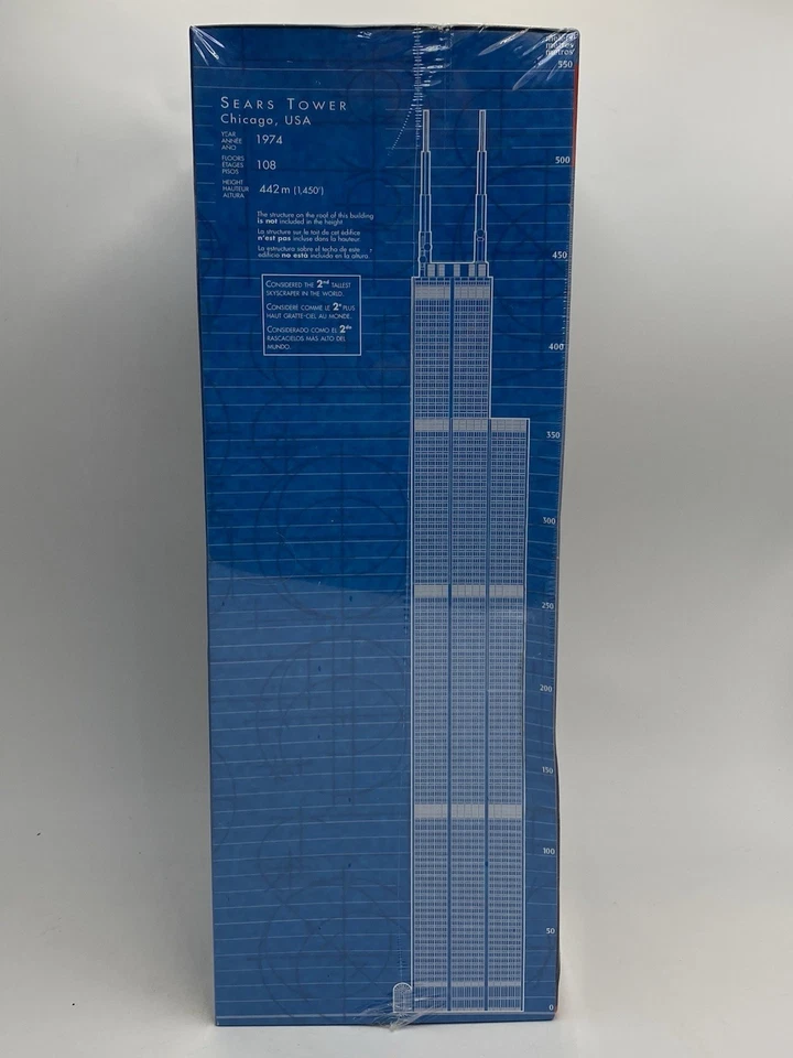NEW Wrebbit Puzz 3D Puzzle SEARS TOWER Chicago, IL Glow In The Dark 3’ Tall 532. - Image 4 of 4