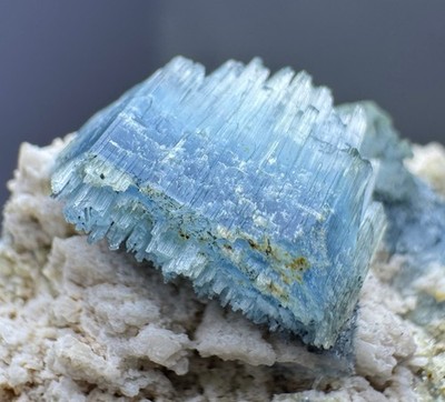 139 Ct Full Terminated Rich Blue Alakali Beryl Crystals On Matrix @AFG