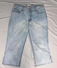 Faded Glory Stretch Light Wash Denim Capri Jeans