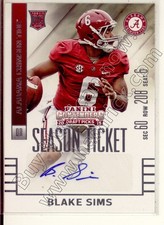 blake sims rookie rc draft auto autograph alabama crimson tide college 2015