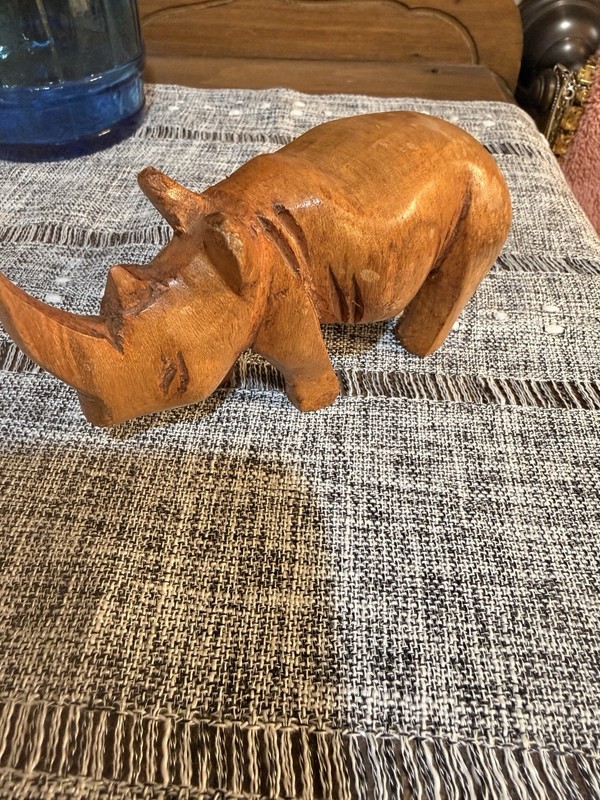 Carved Wooden Hippopotamus Hippo Made In Africa Unique 