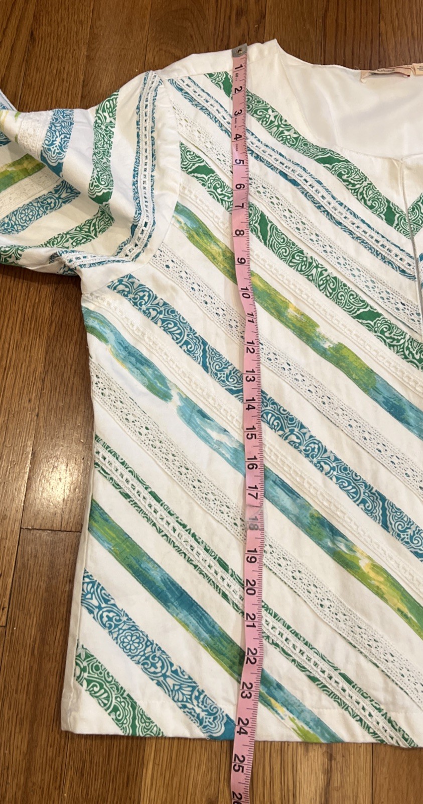 Choices White Blue Green Patchwork Jacket XL Cott… - image 8