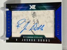 Joshua Dobbs 2017 Panini XR Luminous Endorsements Rookie Blue On Card Auto /49. rookie card picture