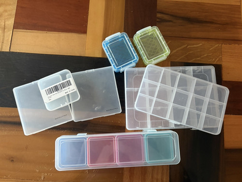 Lot Plastic Bead Storage Organizer Boxes & Cases w/ Compartments, Clear/Colors