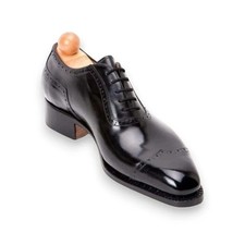 Handmade Genuine Black Leather Dress Office Cap Toe Oxford Lace Up Shoes For Men