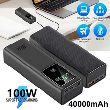 40000mAh Power Bank 100W Fast Charger Portable External Battery For Laptop Phone