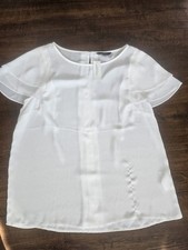 NWT Banana Republic white blouse with ruffle sleeves. Size M feminine blouse