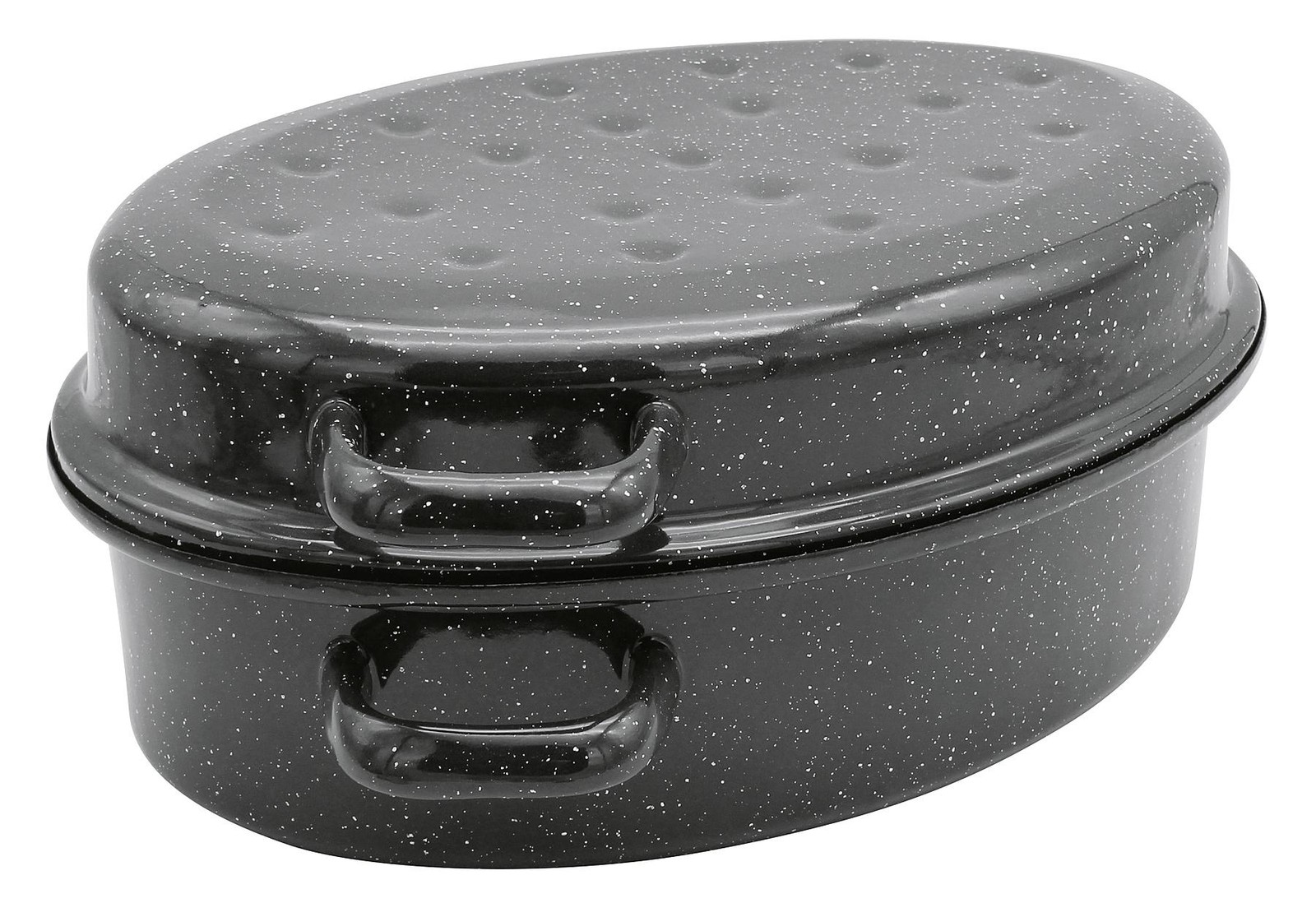 Кухонный комбайн Karl Krüger овальный 7,5 л ø38 см emailliert schwarz/weiß gesprenkelt