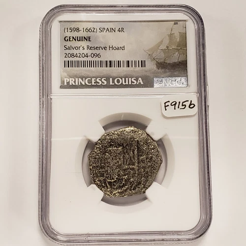 1598-1662 Spain 4 Reales - Salvors Reserve Hoard Princess Louisa NGC - SKU-F9156