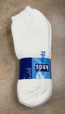 NOS VTG 1980s Keds 3 Pair Anklet Socks White Made in USA 9-11