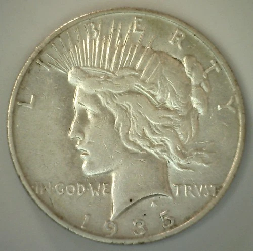 1935 S Silver Peace One Dollar Very Fine $1 VF United States Coin San Francisco