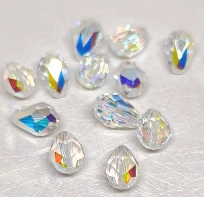 6pcs original Swarovski Crystal 5500 Drop Bead Aurore Boreale (AB) Teardrop Bead - Bild 1 von 3