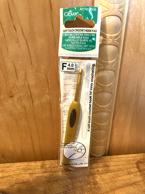 Clover Soft Touch Crochet Hook Size F, 4.0 mm, NIP, Made in Japan