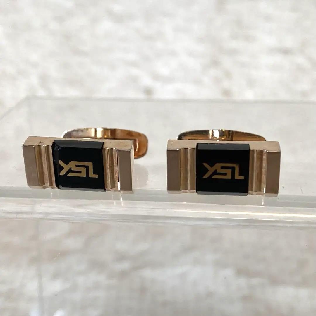 Abito formale Yves Saint Laurent YSL gemelli nero e oro logo