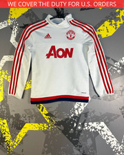 Manchester United Training Football Soccer Jacket Adidas Young Size M ig93