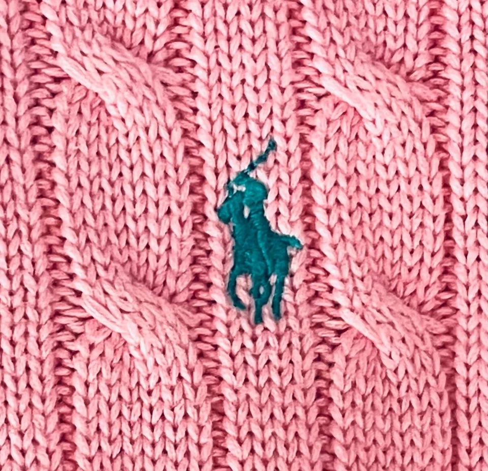 RALPH LAUREN SUÉTER ROSA GOLA REDONDA ALGODÃO GOLA REDONDA NOVO COM ETIQUETAS M MÉDIO - Imagem 2 de 2