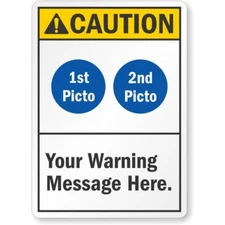 Custom Ansi Caution Aluminum Weatherproof Sign b00849