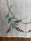 Hand Embroidered Vintage Floral Fabric Dresser Doilies, 2 pc cotton set — photo 2