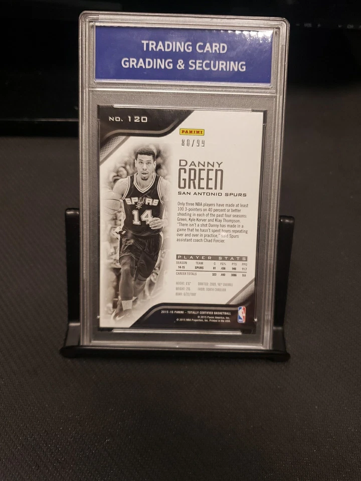2015-16 Panini Totally Certified Mirror Blue /99 Danny Green #120 Graded 10  - Image 3 of 3
