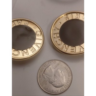Givenchy Gold and Black Round Logo Button Set