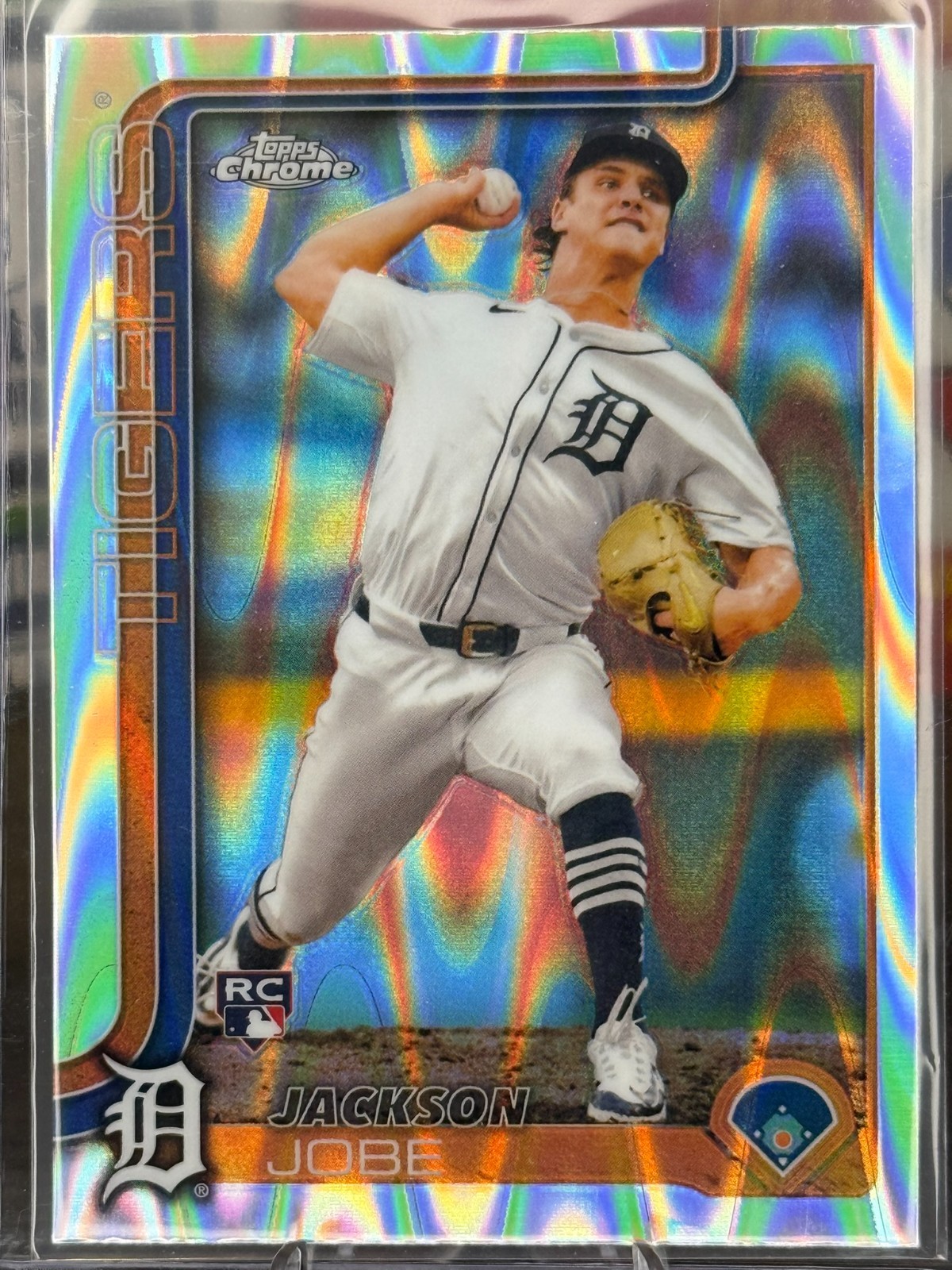 2025 Topps Chrome - Jackson Jobe #249 RayWave Refractor (RC) - Tigers