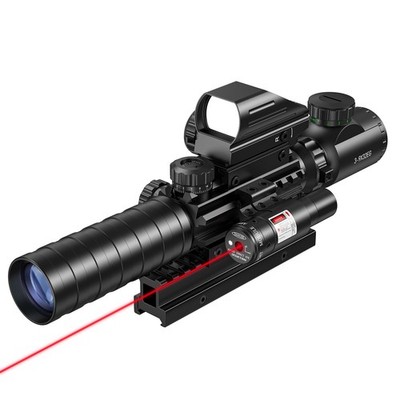3-9x32 4-in-1 Scope Combo with Dual Illuminated Scope Optics & 4 Holographic ...