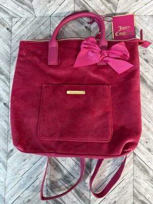JUICY COUTURE PINK BACKPACK/TOTE BAG Juicy Couture Hot Pink Backpack Tote PVC Large Chic Colorful  main image 4