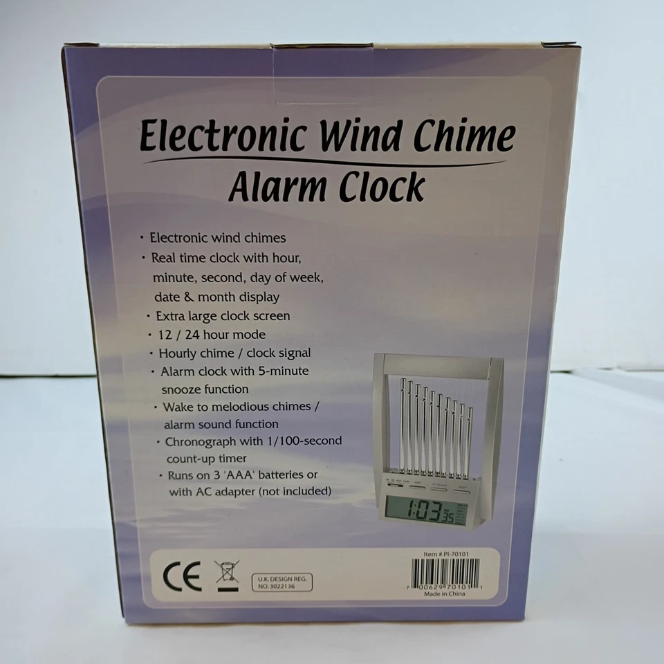 TechTools Electronic Wind Chime Alarm Clock with Extra Large Clock Screen New - Image 2 of 4