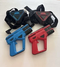 Sharper Image Laser Tag 2017 Set 2 Guns, 2 Chest Targets Red, Blue Tested Works