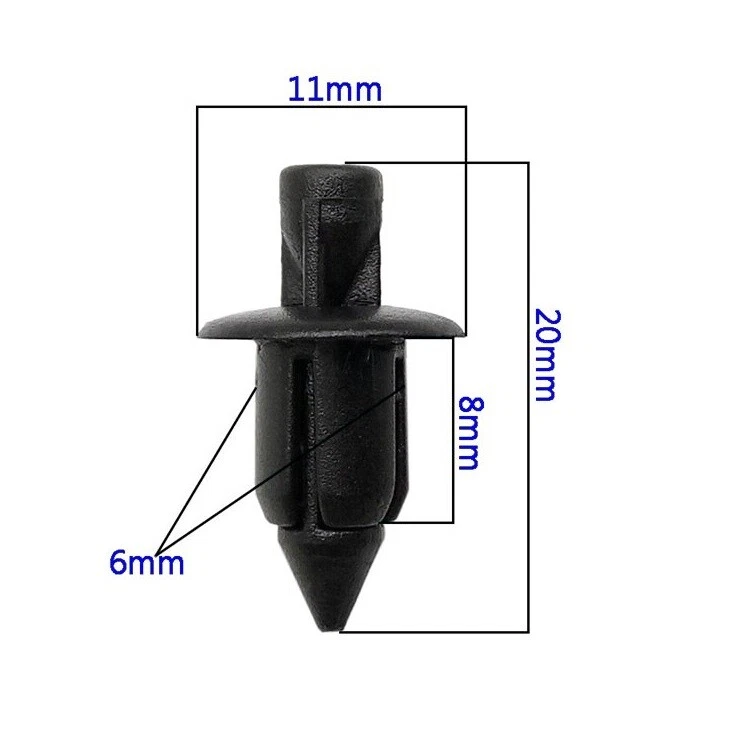 20x Plastic Rivet Trim Clips for Bike 6mm for Honda Suzuki Kawasaki Yamaha - Image 2 of 4